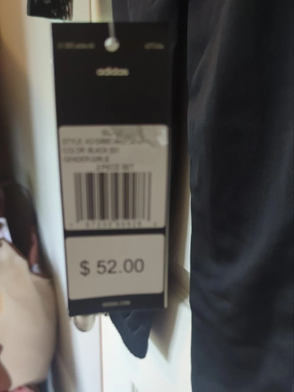 adidas Girls Black Metallic Floral Track Jacket and Pants Set